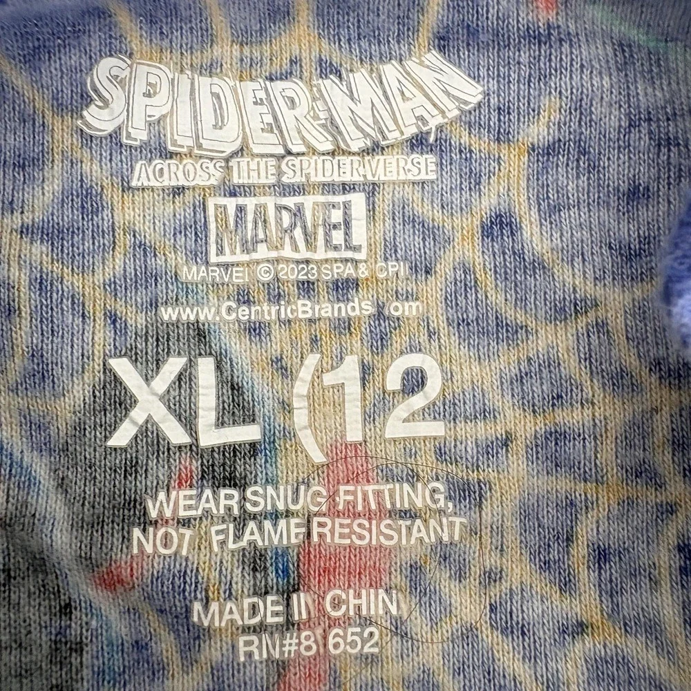Marvel‎ Pajama Top Kids 12 Blue Spider-Man Across Spider-Verse Graphic Shirt